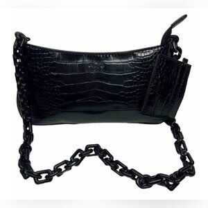 NWT ALDO Griregann Faux Leather Small Shoulder Purse Chain Strap Card Holder Set